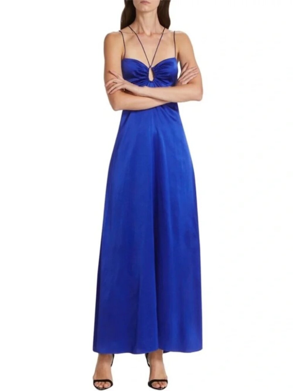Frame - Delicate Tie Keyhole Dress in Ultramarine sz M